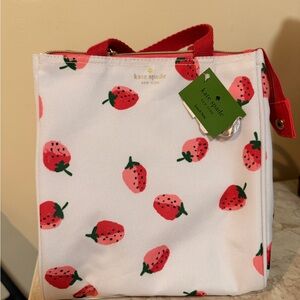 Kate Spade Red and White Strawberry lunch bag